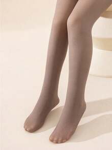 1件女孩/幼兒/嬰兒褲襪，經典咖啡色薄透極簡休閒保暖內裡加厚暖心褲襪，親膚柔軟舒適時尚百搭舞蹈運動褲襪，適合秋冬日常穿著或節日禮物 - 彩色 - 查看 3