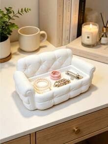 Nampan Perhiasan Berbentuk Sofa Kecil (Dicetak 3D) - Sempurna untuk Penyimpanan di Meja Rias: Menyimpan Anting, Kalung, dll. - Nampan Kunci di Pintu Masuk: Menempatkan Kunci dan Kartu Akses dengan Mudah - Dekorasi Meja: Letakkan di Meja Kantor - MultiWarna - View 3