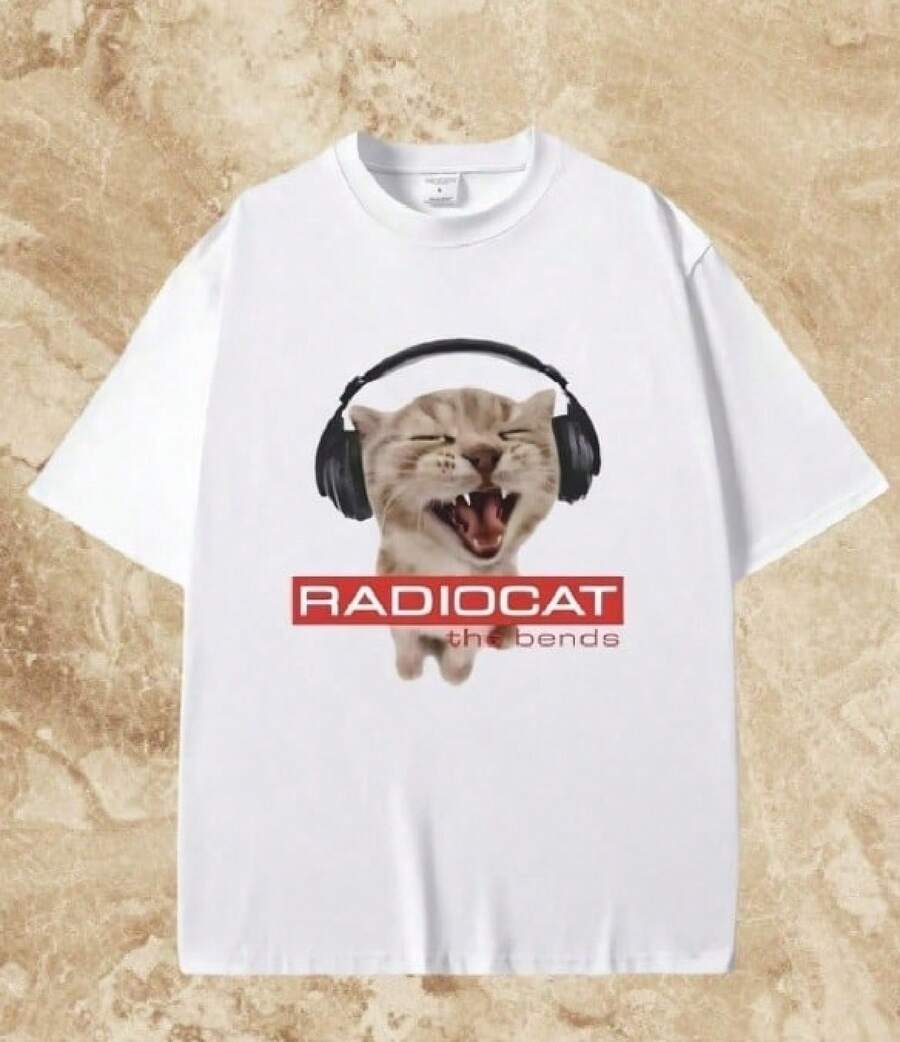 Retro Sun Graphic Print Crew Neck Summer Casual T-Shirt - 白色 2 - 查看 1