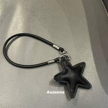 1件小眾星星款PU皮革腕帶 短款適用於包包、車鑰匙、耳機殼、吊飾、配件、PU皮革繩、手機鍊 - 彩色 - 查看 5