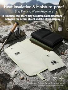 Portable Foldable Seat Cushion Outdoor Camping Waterproof Moisture-Proof Cold-Insulating Heat-Insulating Oxford Cloth Picnic Mat Multi-Purpose Seat Pad - Multicolor - View 3