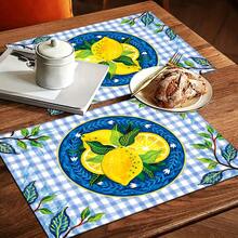 1pc, Home Decor, Lemon Plaid Pattern Printed Dish Drying Mat, Coffee Machine Absorbent Mat, Sink Drain Mat, Cup Absorbent Mat, Kitchen Supplies, Bathroom Supplies, Kitchen Countertop Decor - Multicolor - View 10