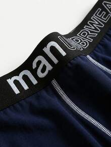 DAZY 6pcs Men's Letter Print Comfortable Boxer Briefs, Athletic - Multicolor - View 4