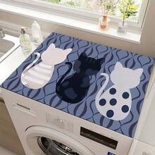 1pc Cat Themed Diatomaceous Earth Kitchen Counter Mat, Highly Absorbent, Suitable For Tableware, Coffee Machine, Microwave, Etc. Fashionable Watercolor Design, Ideal Choice For Modern Kitchen. - Multicolor - View 16