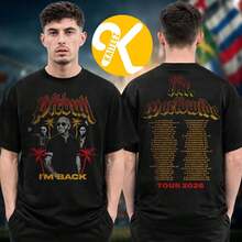 Pitbull Merch I'm Back World Tour 2026 Event Tour Dates Two Sided Unisex T-Shirt - 黑色 - 查看 1