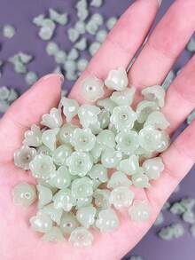 Glass Faux Jade Pendant Vintage Style Loose Beads DIY Handmade Hair Stick Hair Accessories Bracelet Hanfu Clothing Jewelry Making Supplies - Short Lily Of the Valley - View 13