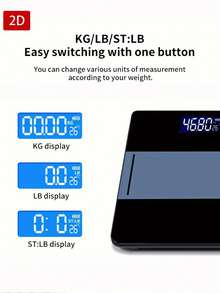 1pc Digital Bathroom Scale, High Precision Weight Scale With Backlit LCD Display, Rounded Design, Portable Design, High Aesthetic Exquisite Weight Scale, 400lbs - A - View 6
