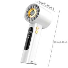 1800mAh USB Rechargeable Handheld Fan That Is Compact And Portable, Summer Cooling Suitable For Desktop Use. It Features Adjustable Wind Speeds From 1 To 100 And Displays Battery Levels, Making It Convenient For Travel And Outdoor Activities. - 手持 - 查看 10