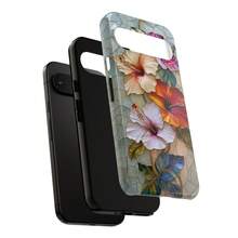 Funda de teléfono floral de vidrio tintado con hibisco: , , Pixel HONOR  OPPO - Multicolor - Ver 5