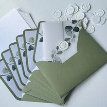 NIEWSPECIAL 10pcs/20pcs Set Vellum Paper Wrapped Invitations, Includes Blank Inner Pages And Matching Envelope Liners, 5*7 Inch Wedding Invitations, Elegant And Beautiful Vellum Paper Wedding Invitations, Multiple Different Designs, Anniversary Invitations, Baptism Invitations - Vellum Wrap Invitation Set - View 8