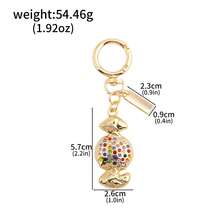 1pc Gold Plated Colorful Rhinestone Candy Keychain Sparkling Crystal Bag Charm Women Fashion Car Key Chain Jewelry Gift - Multicolor - View 14