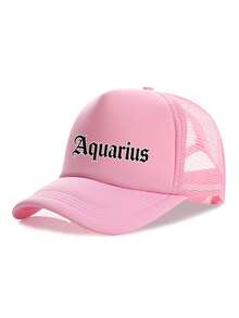 Rosa Mesh Trucker Cap mit Buchstaben-Logo, atmungsaktive Sommerkappe für Frauen, verstellbare Baseballkappe mit Sonnenschutz, Streetwear-Accessoire für Outdoor - Pink - Übersicht 14