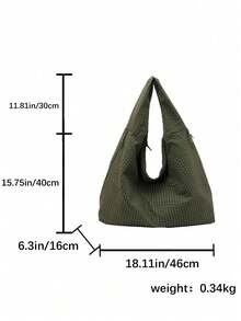 Fashionable Solid-Color Shoulder And Underarm Bag With Large Capacity, Multiple Pockets And Multiple Compartments - Army Green - View 1