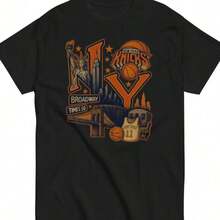 NY Knicks Unisex Classic Tee - Red and Black - View 1