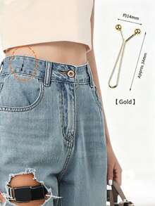 12/10/8/4pcs Waist Tightener Invisible Adjustable Buckle No-Sew Fashion Jeans Clothing Accessory, Easy To Use, Better Effect With Thin Clothing, Comfortable And Versatile - Multicolor - View 2