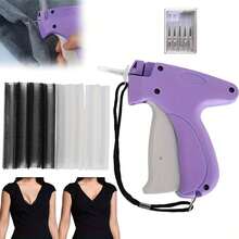 Quick Clothing Repair Tool, Sewing Machine Pre-Consultant, Quilt Fixing Gun, Micro Stitching Gun, Mini Hemming Gun, Micro Label Stitching Tool For Clothing (1 Label Gun + 6 Needles + 500 White Glue Pins + 500 Black Glue Pins) - A - View 2