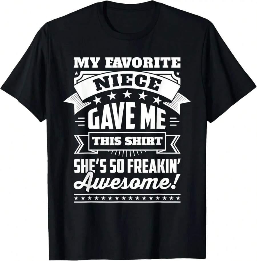 Mi sobrina favorita me regaló esta camiseta para mi tío y mi tía. Camiseta de hombre, de algodón, vintage, con estampado desgastado, estilo urbano para hombre corpulento. - Blanco - Ver 1