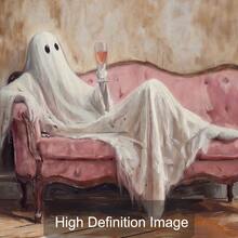 1pc Framed/Unframed Vintage Ghost Cocktail Funny Canvas Poster Spooky Halloween Bar Cart Kitchen Wall Art Print Pink Academia Decor Retro Painting For Dining Room,Living Room,Bedroom,Modern Home Decoration - A - View 7