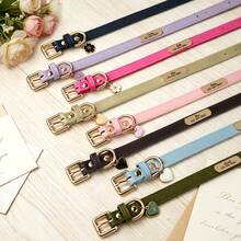 Lightweight PU Litchi Grain Soft Leather Customized Dog & Cat Collar, Sweet & Cute, Engraved Nameplate - Multicolor - View 11