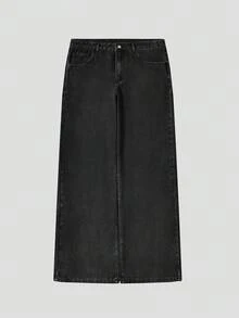 Grunge Goth Y2K Style Men's Casual Embroidered Loose Wide Leg Versatile All-Season Denim Jeans, Fashionable Personalized Street Youth Sport Hip-Hop Rap Academy Style, Suitable For Work Commute Stage Performance Friends Gathering Outdoor Wear - Dark Grey - View 4