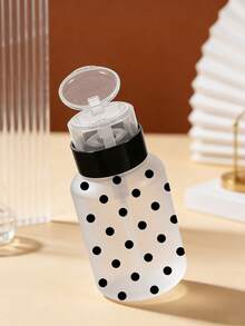 Cute Polka Dot Pattern Transparent Pet Reusable Travel Bottle, Makeup Remover Dispenser Bottle, Portable Pump Head Dispenser Bottle, Suitable For Nail Polish Remover, Toner And Makeup Remover, Round Top Design, Reusable, Makeup Remover Bottle, Travel Essential - Multicolor - View 6