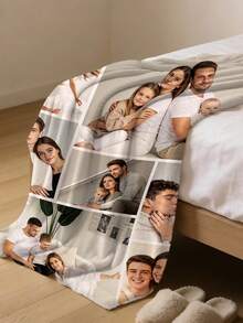 1 pieza Manta personalizada con foto, Manta personalizada con foto adecuada para cama/sofá/interior/exterior, Regalo de Navidad personalizado, Regalo para amigos, Regalo familiar, Regalo de cumpleaños, Regalo de boda, Regalo para amigos, Regalo para ella, Regalo para novia, Regalo para padres - Estilo 4 - Ver 4