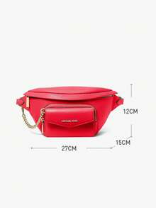 Michael Kors Maisie Leather 2 In 1 Waist Bag Fanny Pack In Dark Sangria For Women - Red - View 6