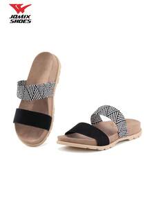 JOMIX Women's Summer Sandals & Mules, Decorated Casual Shoes With Padded Insole And Shock-Absorbing Sole - Black - View 2
