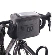 Large Capacity Bicycle Handlebar Bag, Foldable Handlebar Bag With Phone Holder, Multi-Pocket Multi-Function Storage - Multicolor - View 2