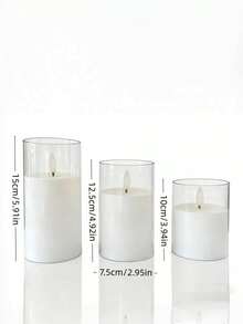3pcs LED Electronic Candle Set With Remote Timer Function, Outdoor Electric Pillar Candles, Battery Operated Candle Lights, Realistic Flame Electronic Pillar Candles, Warm Flame, Birthday Wedding Decoration, Suitable For Lanterns, Yards, Christmas, Home Decor, Easter, Graduation, Valentine's Day And Other Occasions - White - View 6
