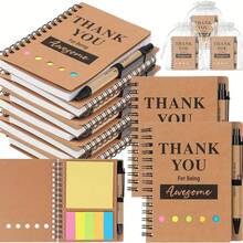 1 Set Spiral Bound Inspiration Notebook, Thank You Gift, Employee Appreciation Gift, With Sticky Notes And Motivational Pen - A - View 1