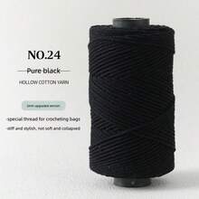 [1 buah] Benang Berongga Tebal Sedang 2mm, Benang Campuran Linen untuk Rajutan Tangan DIY Topi dan Tas - Model baru - View 19
