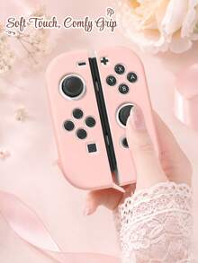 Switch Joy-Con Controller Protective Shell 1 Pair Solid Color Lightweight Anti-Fouling Anti-Slip Game Controller Cover, Easy To Install And Remove Without Sticking Keys, Compatible With Switch Controller Accessories, Girl Style Pink White Black Purple Transparent Multi-Color Options - View 3