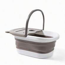 Foldable Massage Foot Basin For Adults, Home And Dormitory Use Simple Design With Cover, Deep Soaking Foot Bath - A - View 14