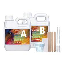 500ml/1000ml 水晶透明環氧樹脂套組 低氣味 抗UV AB膠 1:1混合 適用於DIY手工、杯墊、裝飾飾品、塗層 - B - 查看 13