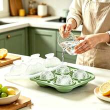 3D Large Ice Ball Silicone Mold 2-In-1 Funnel Top, Suitable For Whiskey, Cocktails And Baking, Also For Easter And Holiday Decoration, 2.4 Inch Spherical - 彩色 - 查看 8