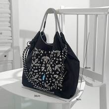 New Embroidered Tote Bag, Niche Large Capacity Versatile Commuter Shoulder Crossbody Bag - Multicolor - View 7