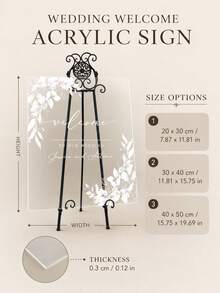 1PC Customizable Photo & Text Acrylic Wedding Welcome Sign, Exclusive Personalized Happy Forever Decorative Plaque, Suitable For Wedding Venue Decor, Wedding Decoration, Wedding Welcome Sign, Customized Wedding Crafts - Multicolor - View 5