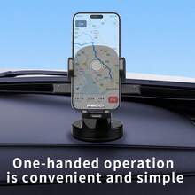 RECCI RHO-C29 Phone Holder Car 360° Rotatable Car Accessories Strong Suction Cup Universal Car Phone Mount For Dashboard Compatible With All Smartphones - A - View 3