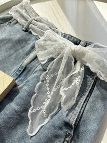 White Lace Scarf, Floral Embroidery Pure Silk Ribbon Scarf, Elegant Headband And Neck Scarf, Suitable For Hair, Bag, And Clothing Decoration, Perfect For Family And Gifts - One Size - View 16