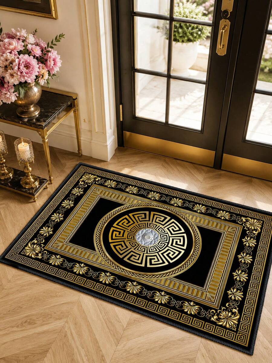 1pc Outdoor Anti-Slip Footprint Pattern Mat, Indoor Carpet, Bathroom Mat, Kitchen Mat, Decorative Rug, Multi-Functional Hallway Mat, Soft & Comfortable, Easy To Clean, Suitable For Indoor/Outdoor Entryway, Bedroom, Home Decor