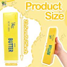 Giant Butter Stick Squishy Toy, Slow Rebound Stress Relief Toy, Tie-Dye Rainbow Strawberry Butter Bar, Sensory Stress Relief Toy, ASMR Soft Mochi Squishy, Anxiety Relief, Cute Food Shaped Desktop Decoration - Multicolor - View 10
