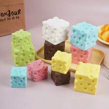 1pc 2026 New Slow Rebound Realistic Cheese Bread Squeeze Toy, Soft & Sticky Cheese Block Stress Relief Toy, Silicone Highly Attractive Animal Cream Mud, Thick Hand Feel, Daily Stress Relief & Boredom Relief, Perfect Party Favor, Anti-Stress Toy, Desk Decor, Birthday Gift, Easter Gift, Perfect Gift - Multicolor - View 3