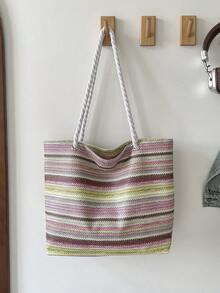 Large Capacity Handbag For Women, New Minimalist Commuter Shoulder Tote Bag - Multicolor - View 9