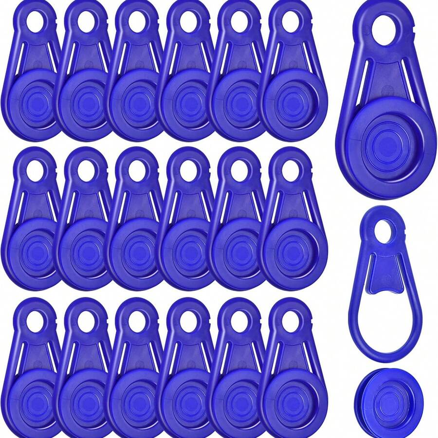 10/20 piezas de pinzas impermeables para lona, pinzas ajustables de apriete, pinzas móviles para toldo, accesorios para toldo de camping al aire libre, aptas para camping al aire libre, tiendas de campaña, parasoles, pancartas, cubiertas de piscina, pinzas impermeables de plástico para lona, azul - Azul - Ver 1