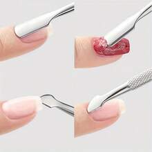 2pcs/Set Nail Cuticle Pusher/Cuticle Nipper, Dual-Head Stainless Steel Cuticle Cleaning Tool, Suitable For Removing Nail Polish Gel, Manicure And Pedicure Tools, Suitable For Fingernails And Toenails - Professional Durable Type - A - View 9