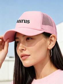 Rosa Mesh Trucker Cap mit Buchstaben-Logo, atmungsaktive Sommerkappe für Frauen, verstellbare Baseballkappe mit Sonnenschutz, Streetwear-Accessoire für Outdoor - Pink - Übersicht 3