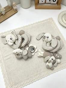 1pc Unisex Baby Multi-Function Toy With Squeaker, Mirror, Crinkle Paper And Bell, Suitable For Infant Grasping Training, Newborn Gift - 彩色 - 查看 1