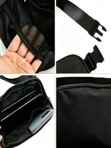 1pc Black Fashion Easy Versatile Printed Pattern Waist Bag Body Bag Multifunctional Chest Bag - Multicolor - View 6