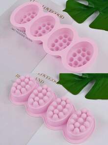 1PC 4-Cavity Oval Silicone Mold Massage Silicone Soap Mold Bar Soap Making Tool DIY Handmade Oval Spa Soap Plaster Aromatherapy Decorative Ornament Mold - Massage Points - View 4